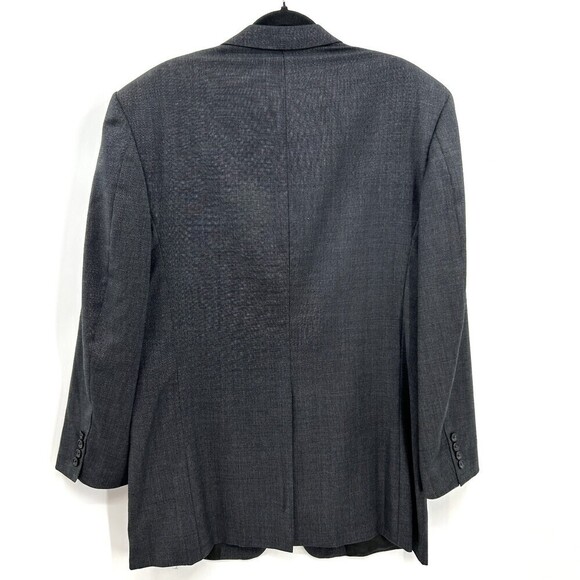 BURBERRY Men's Gray 100% Wool Three Button Blazer Suit Jacket Size 44 Long - Picture 2 of 8